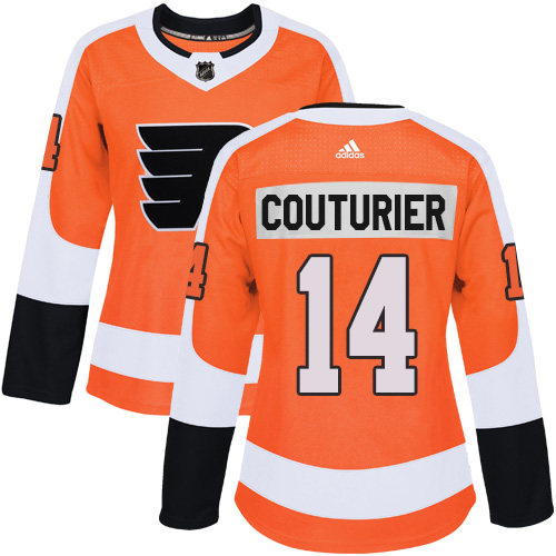 Adidas Philadelphia Flyers #14 Sean Couturier Orange Home Authentic Women Stitched NHL Jersey